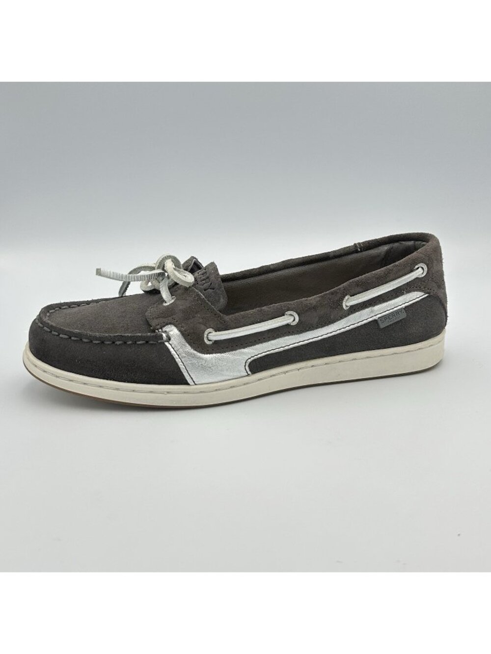 Sperry Top-Sider Women's Size 8.5 Grey Leather Animal Print Boat Shoes STS86665
